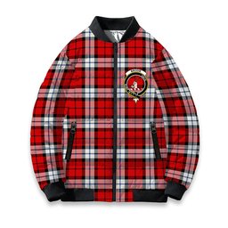 ScotsTee Shop Scottish Brodie Dress Modern Crest Tartan Bomber Puffer Jacket