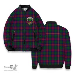 ScotsTee Shop Scottish Cairns of Finavon Crest Tartan Bomber Puffer Jacket