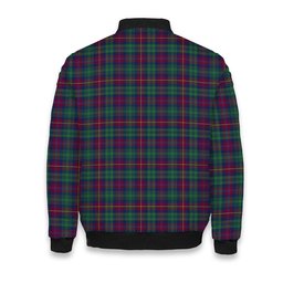 ScotsTee Shop Scottish Cairns of Finavon Modern Crest Tartan Bomber Puffer Jacket