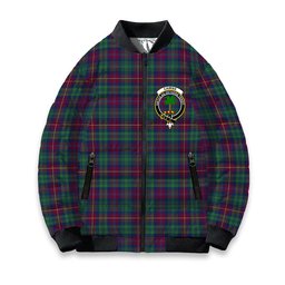 ScotsTee Shop Scottish Cairns of Finavon Modern Crest Tartan Bomber Puffer Jacket