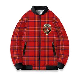 ScotsTee Shop Scottish Burnett of Leys Modern Crest Tartan Bomber Puffer Jacket