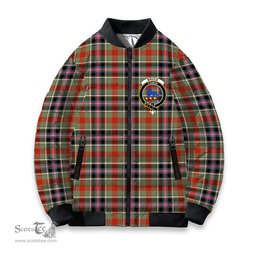 ScotsTee Shop Scottish Bruce of Kinnaird Ancient Crest Tartan Bomber Puffer Jacket