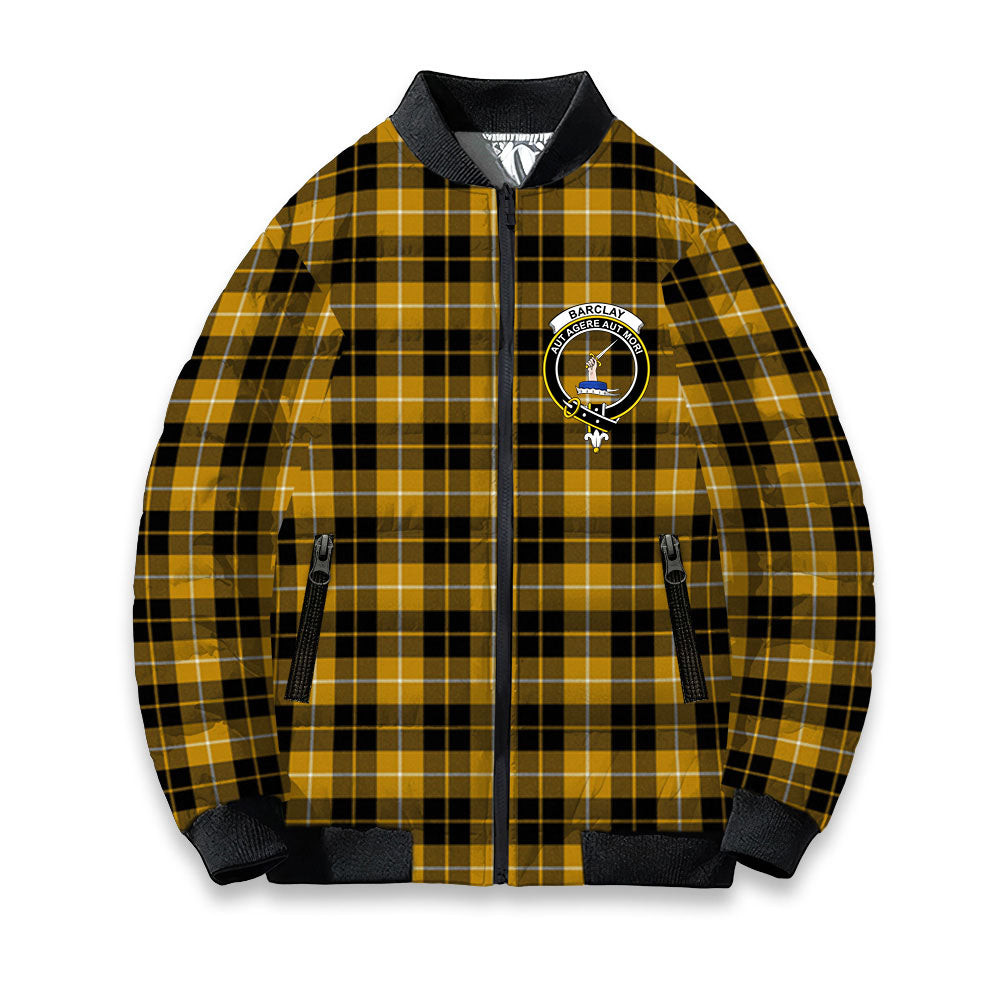 ScotsTee Shop Scottish Barclay Dress Ancient Clan Crest Tartan Bomber Puffer Jacket