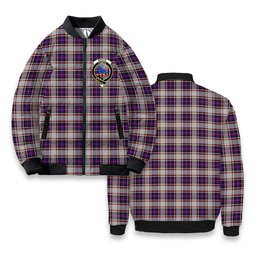 ScotsTee Shop Scottish Bruce of Kinnaird Dress (Dance) Crest Tartan Bomber Puffer Jacket