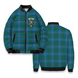ScotsTee Shop Scottish Burns of California Ancient Crest Tartan Bomber Puffer Jacket