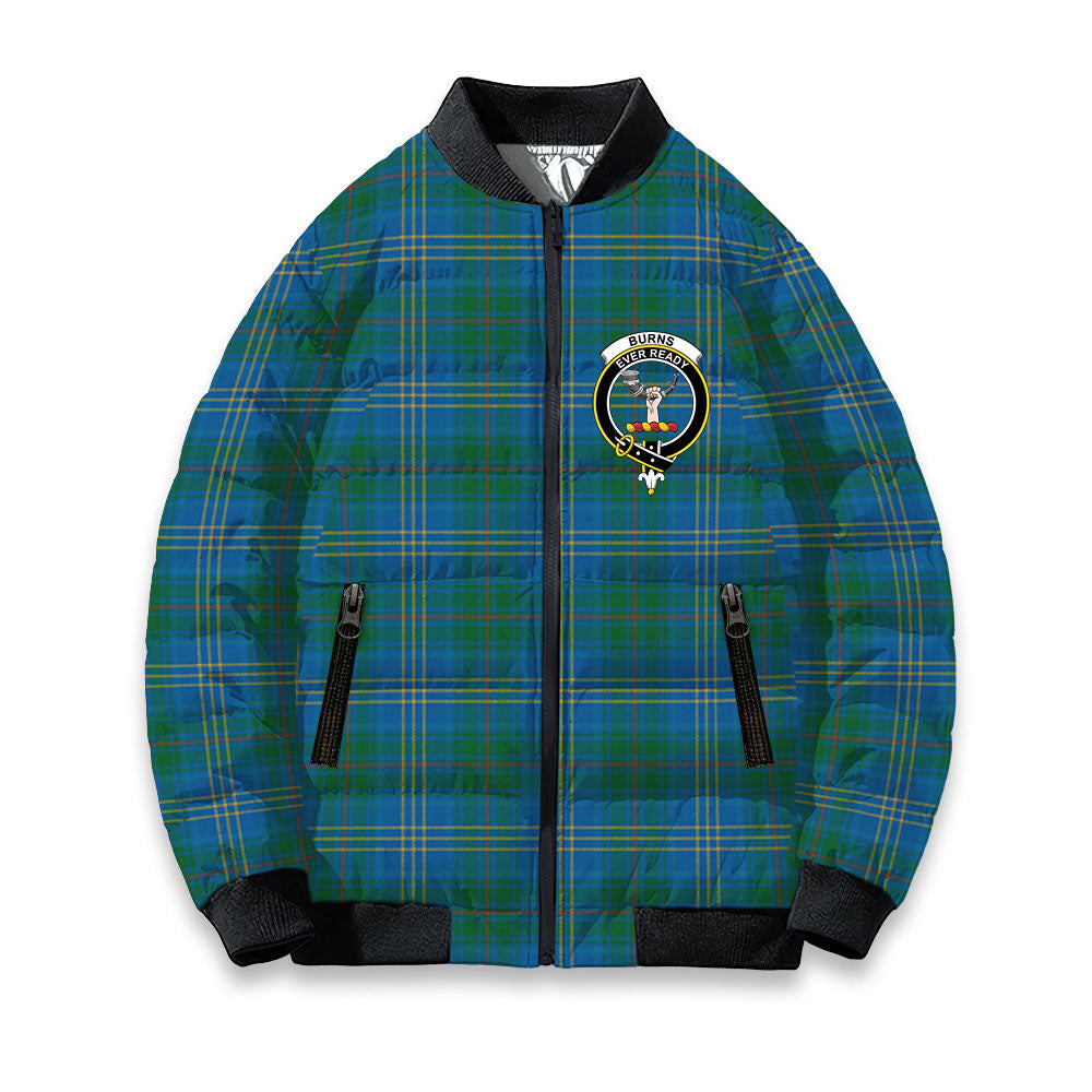 ScotsTee Shop Scottish Burns of California Ancient Crest Tartan Bomber Puffer Jacket