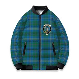ScotsTee Shop Scottish Burns of California Ancient Crest Tartan Bomber Puffer Jacket