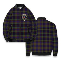 ScotsTee Shop Scottish Clelland SC Crest Tartan Bomber Puffer Jacket