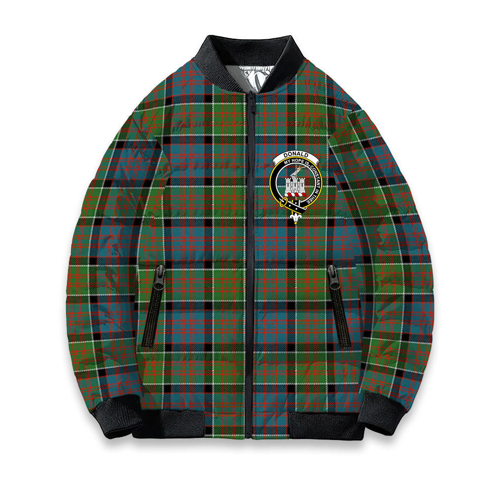 ScotsTee Shop Scottish Donald of Clan Ranald Ancient Crest Tartan Bomber Puffer Jacket
