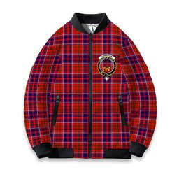 ScotsTee Shop Scottish Cameron of Lochiel Modern Crest Tartan Bomber Puffer Jacket