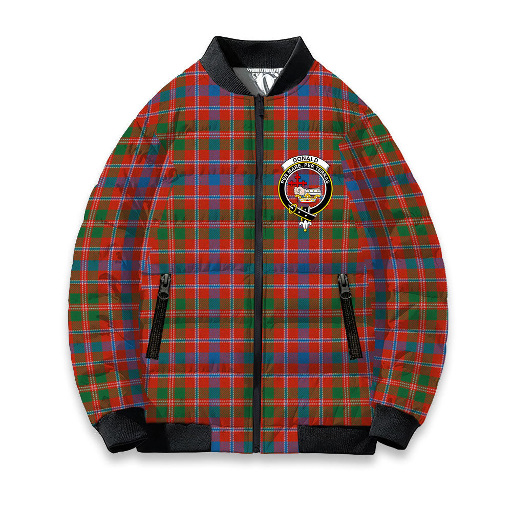 ScotsTee Shop Scottish Donald of Glenaladale Ancient Crest Tartan Bomber Puffer Jacket
