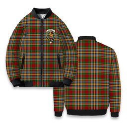 ScotsTee Shop Scottish Chattan Chief of Clan Crest Tartan Bomber Puffer Jacket