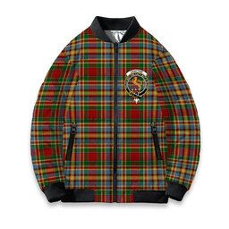 ScotsTee Shop Scottish Chattan Chief of Clan Crest Tartan Bomber Puffer Jacket