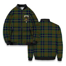 ScotsTee Shop Scottish Cameron of Lochiel Hunting Modern Crest Tartan Bomber Puffer Jacket