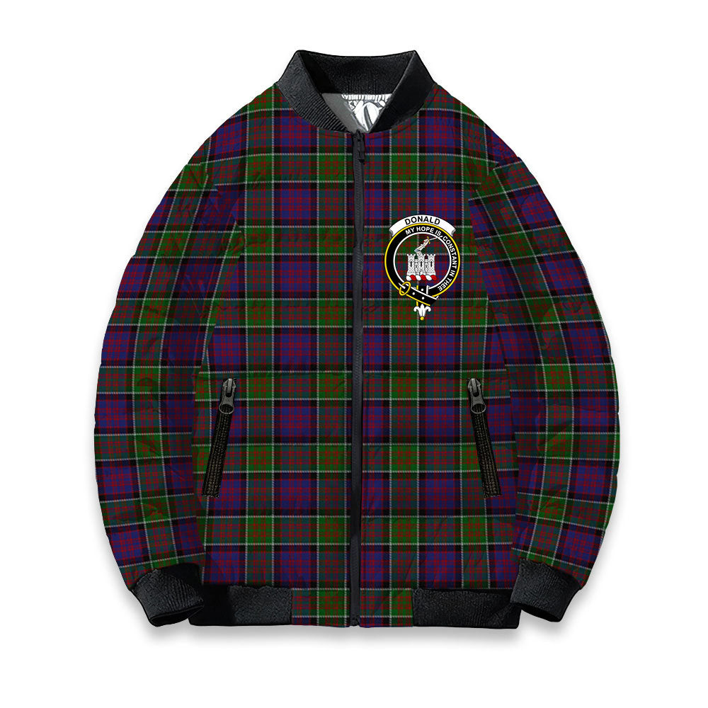 ScotsTee Shop Scottish Donald of Clan Ranald Modern Crest Tartan Bomber Puffer Jacket