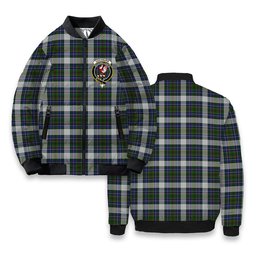 ScotsTee Shop Scottish Cockburn of Ormiston Dress Crest Tartan Bomber Puffer Jacket