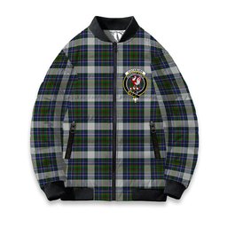 ScotsTee Shop Scottish Cockburn of Ormiston Dress Crest Tartan Bomber Puffer Jacket