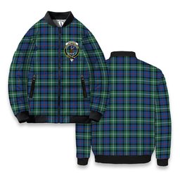 ScotsTee Shop Scottish Davidson of Tulloch SC Crest Tartan Bomber Puffer Jacket