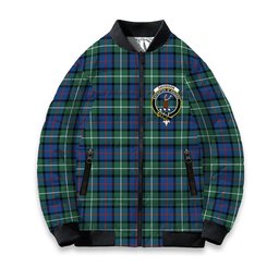 ScotsTee Shop Scottish Davidson of Tulloch SC Crest Tartan Bomber Puffer Jacket
