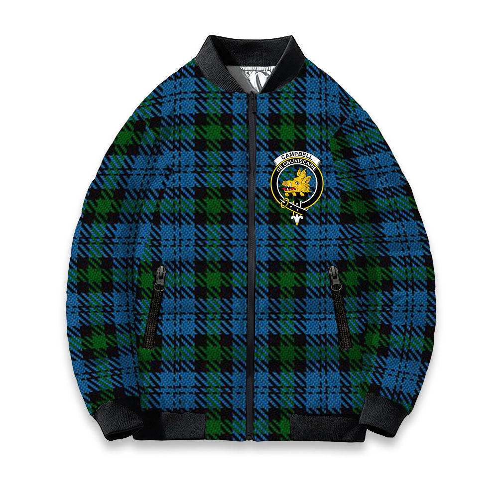 ScotsTee Shop Scottish Campbell of Glenlyon Crest Tartan Bomber Puffer Jacket