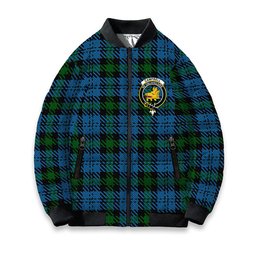ScotsTee Shop Scottish Campbell of Glenlyon Crest Tartan Bomber Puffer Jacket