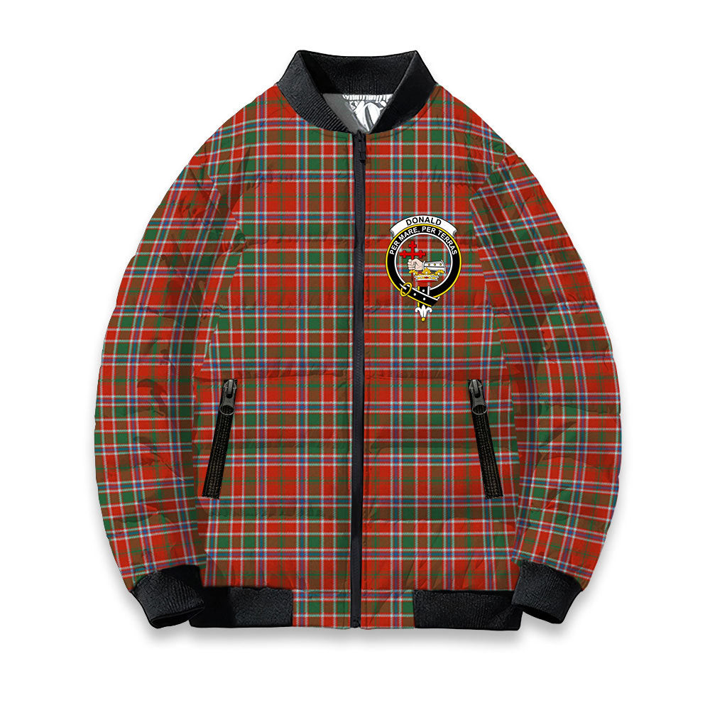 ScotsTee Shop Scottish Donald of Lochmaddy Ancient Crest Tartan Bomber Puffer Jacket