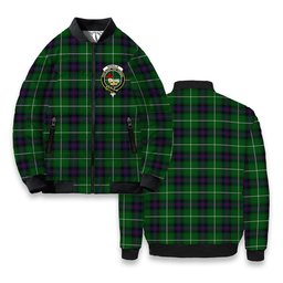 ScotsTee Shop Scottish Donald of The Isles Crest Tartan Bomber Puffer Jacket