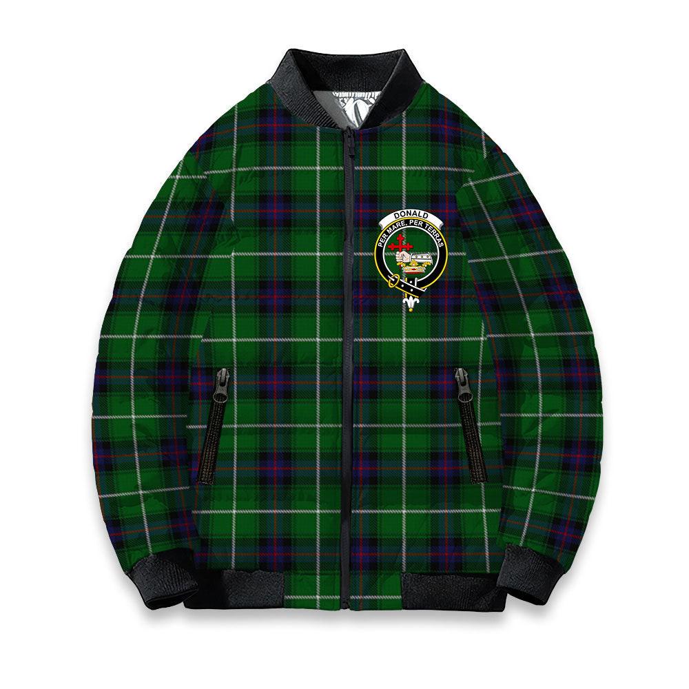 ScotsTee Shop Scottish Donald of The Isles Crest Tartan Bomber Puffer Jacket