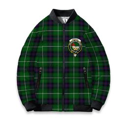 ScotsTee Shop Scottish Donald of The Isles Crest Tartan Bomber Puffer Jacket