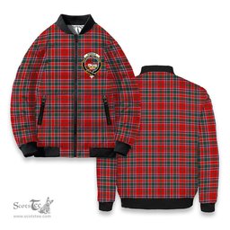 ScotsTee Shop Scottish Donald of Lochmaddy Modern Crest Tartan Bomber Puffer Jacket