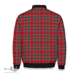 ScotsTee Shop Scottish Donald of Lochmaddy Modern Crest Tartan Bomber Puffer Jacket