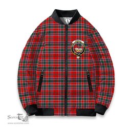 ScotsTee Shop Scottish Donald of Lochmaddy Modern Crest Tartan Bomber Puffer Jacket