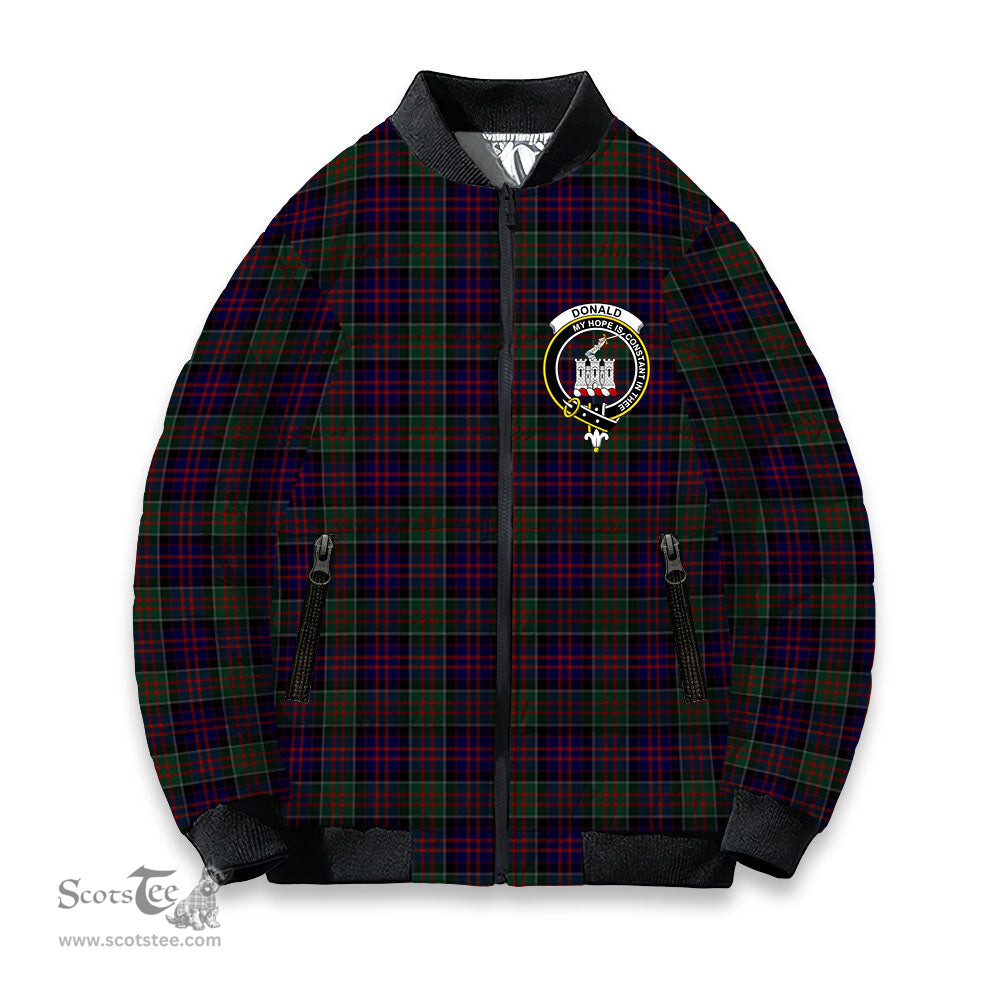 ScotsTee Shop Scottish Donald of Clan Ranald Crest Tartan Bomber Puffer Jacket
