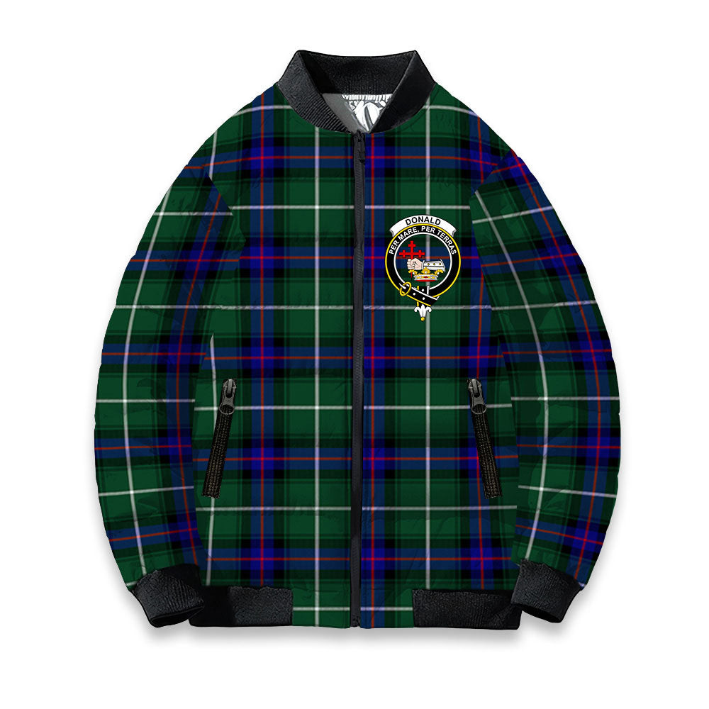 ScotsTee Shop Scottish Donald of the Isles Hunting Modern Crest Tartan Bomber Puffer Jacket