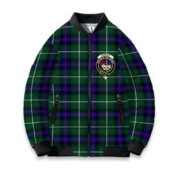 ScotsTee Shop Scottish Donald of the Isles Hunting Modern Crest Tartan Bomber Puffer Jacket
