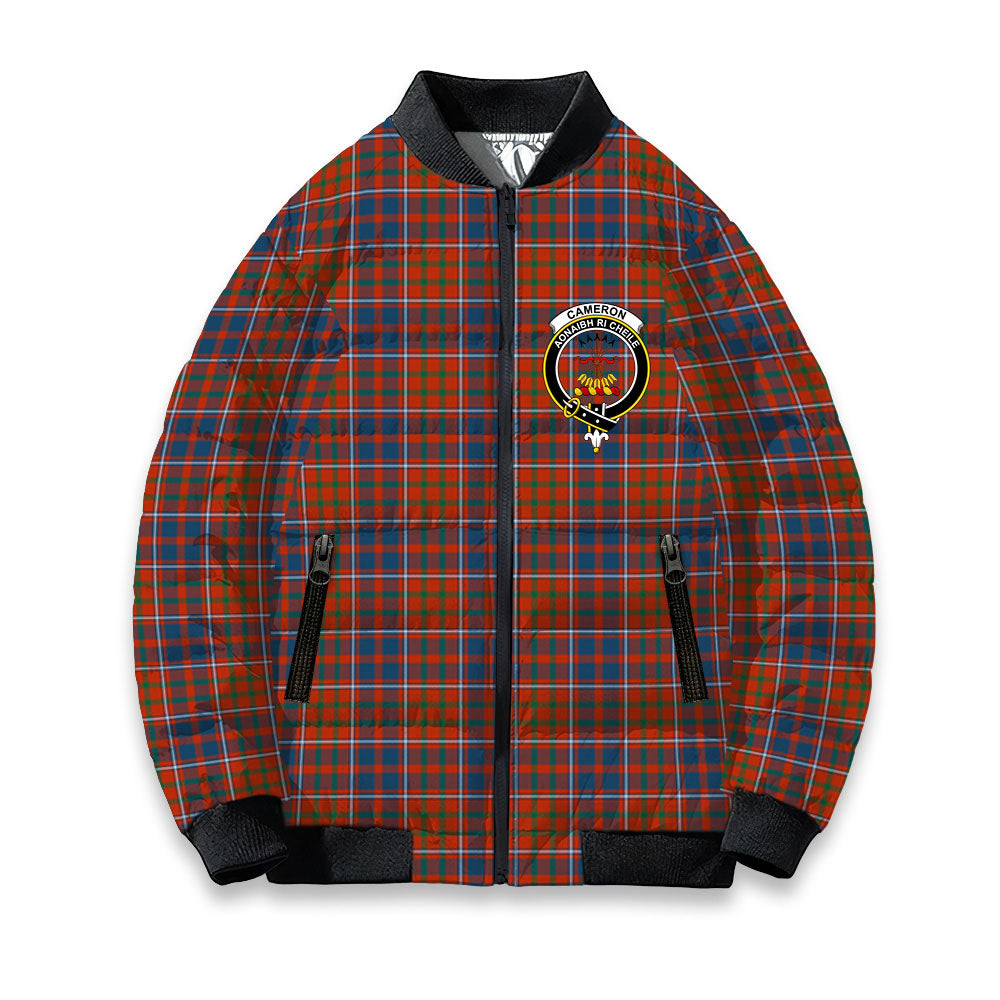 ScotsTee Shop Scottish Cameron of Lochiel Ancient Crest Tartan Bomber Puffer Jacket