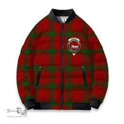 ScotsTee Shop Scottish Donald of Sleat Crest Tartan Bomber Puffer Jacket