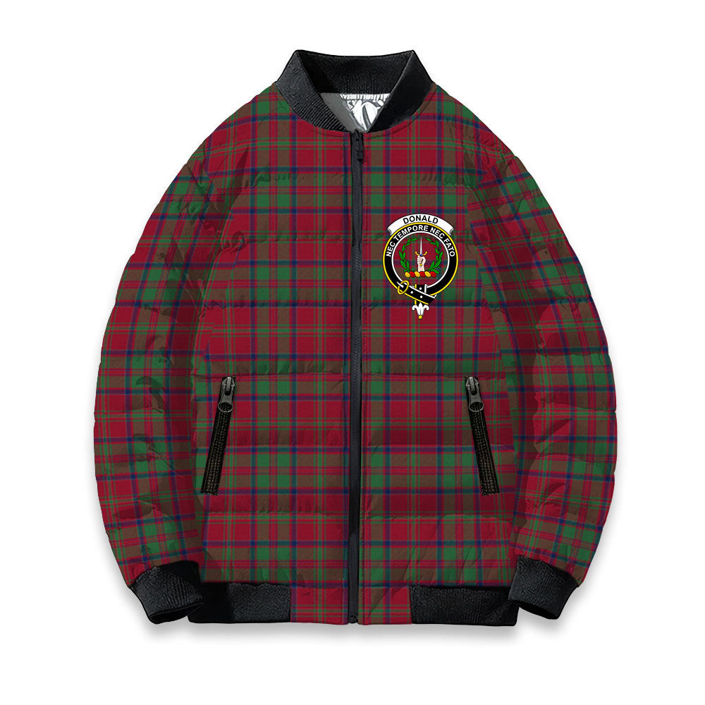 ScotsTee Shop Scottish Donald of Glencoe Modern Crest Tartan Bomber Puffer Jacket