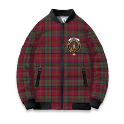 ScotsTee Shop Scottish Donald of Glencoe Modern Crest Tartan Bomber Puffer Jacket