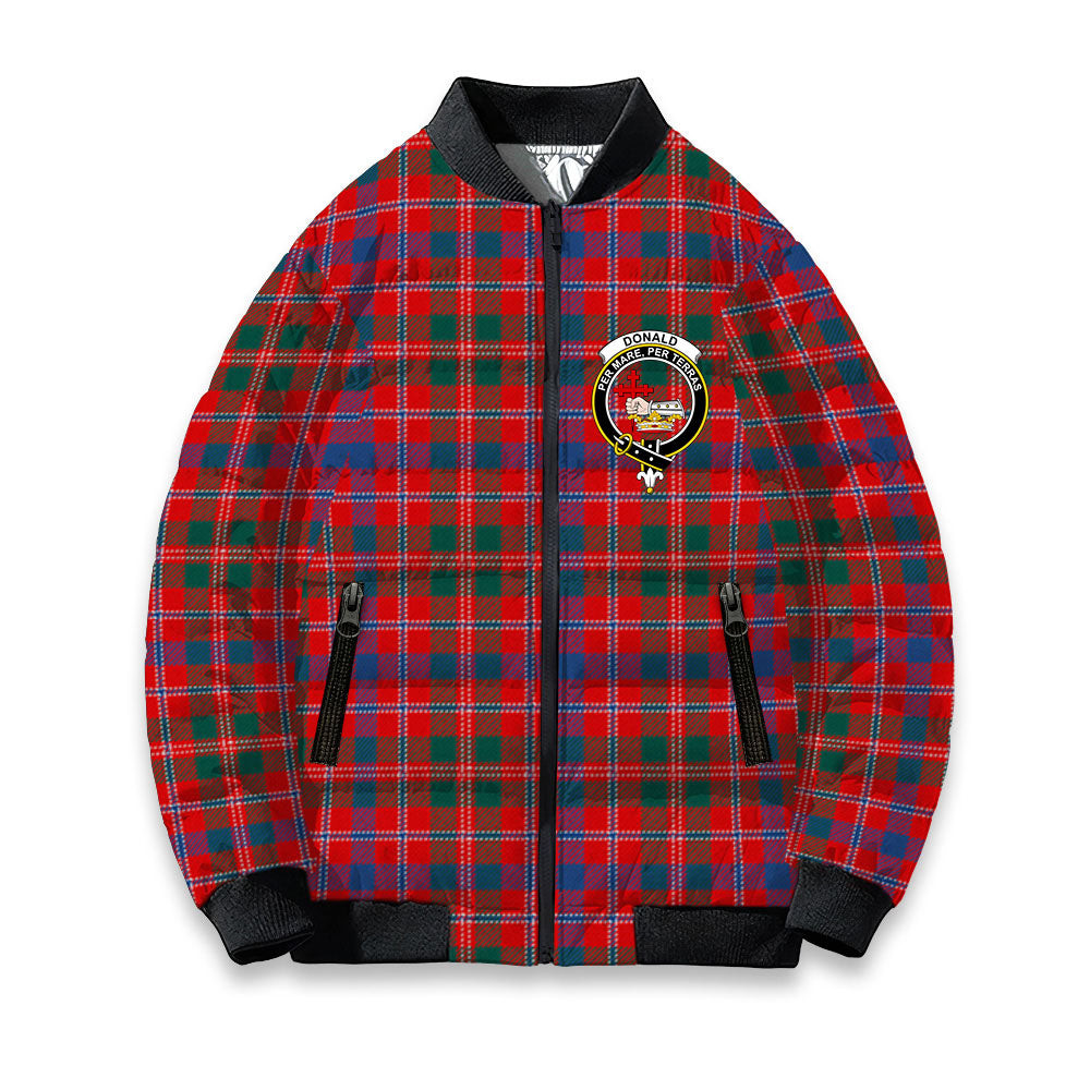 ScotsTee Shop Scottish Donald of Glenaladale Modern Crest Tartan Bomber Puffer Jacket
