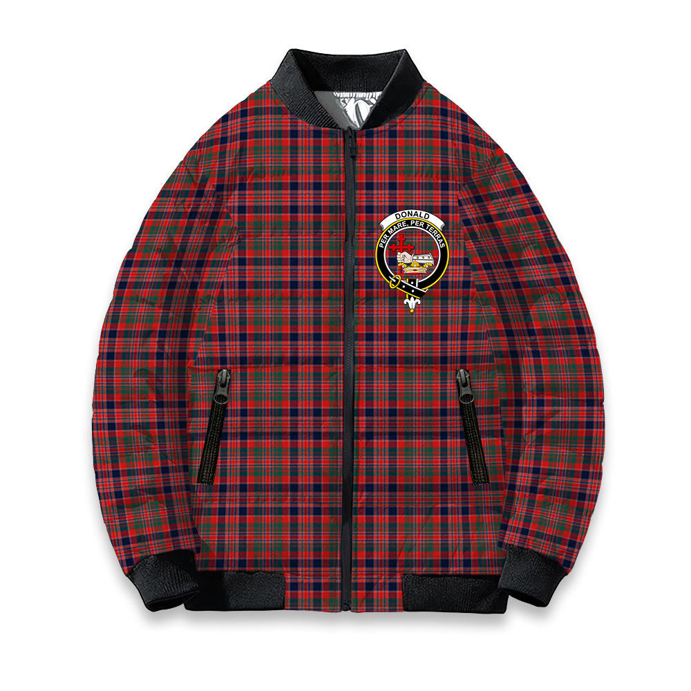 ScotsTee Shop Scottish Donald of Boisdale Modern Crest Tartan Bomber Puffer Jacket