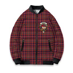 ScotsTee Shop Scottish Donald of Boisdale Modern Crest Tartan Bomber Puffer Jacket