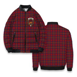 ScotsTee Shop Scottish Cameron of Locheil 1930 Crest Tartan Bomber Puffer Jacket