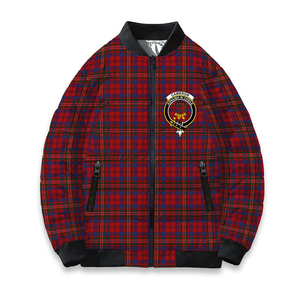 ScotsTee Shop Scottish Cameron of Locheil 1930 Crest Tartan Bomber Puffer Jacket