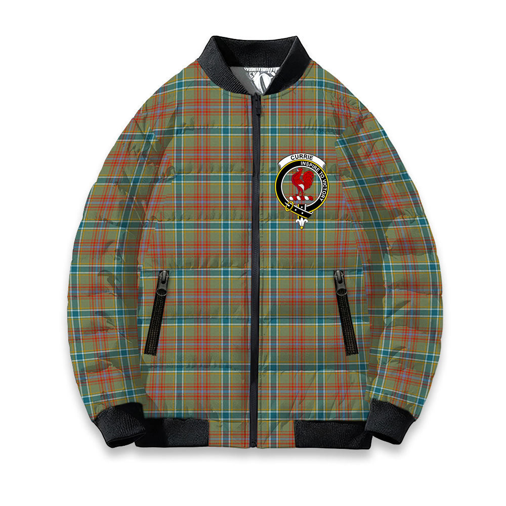 ScotsTee Shop Scottish Currie of Arran Ancient Clan Crest Tartan Bomber Puffer Jacket