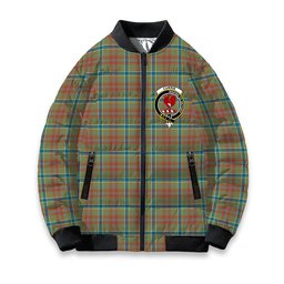 ScotsTee Shop Scottish Currie of Arran Ancient Clan Crest Tartan Bomber Puffer Jacket