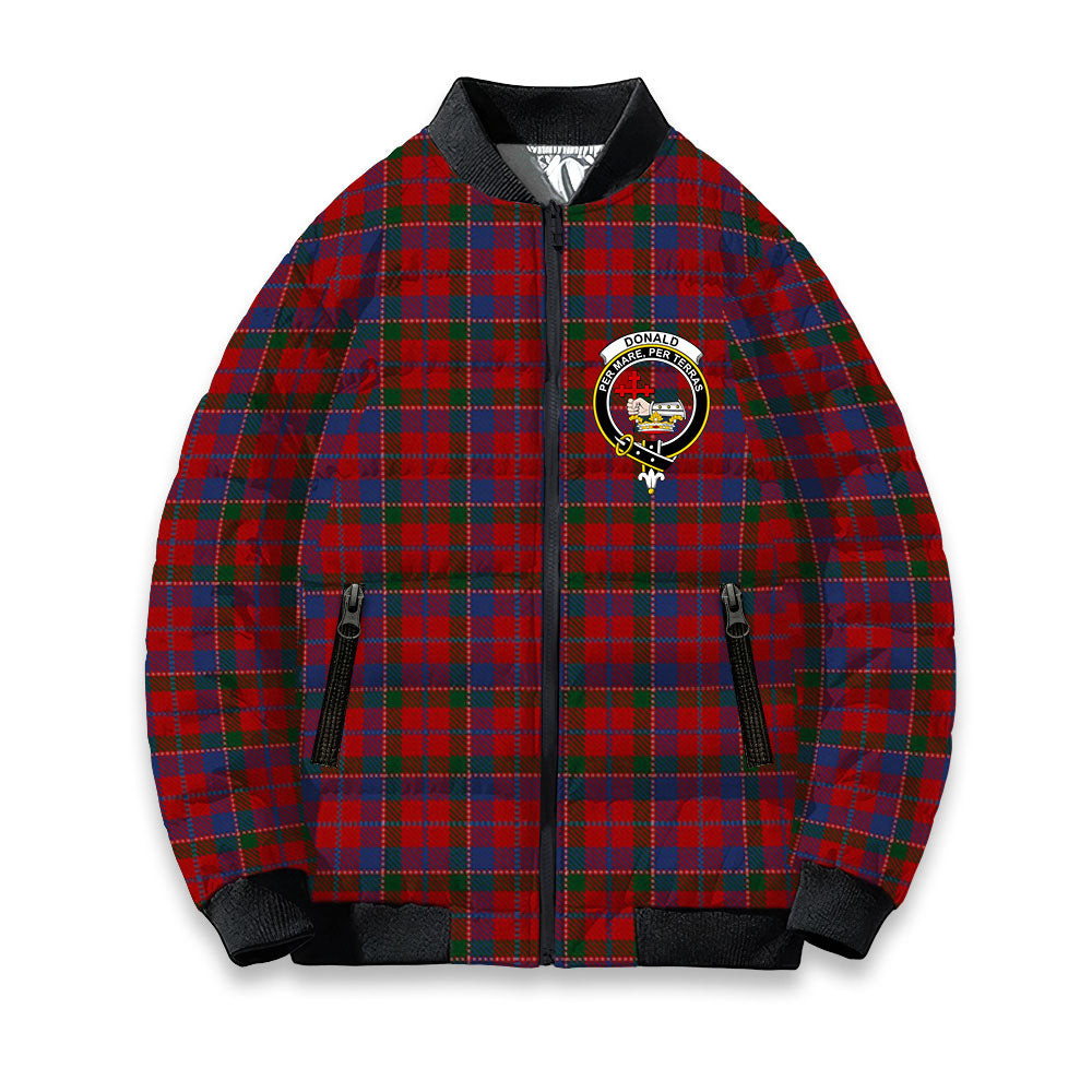 ScotsTee Shop Scottish Donald of Glenaladale Crest Tartan Bomber Puffer Jacket