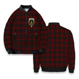 ScotsTee Shop Scottish Donald of Glencoe Crest Tartan Bomber Puffer Jacket