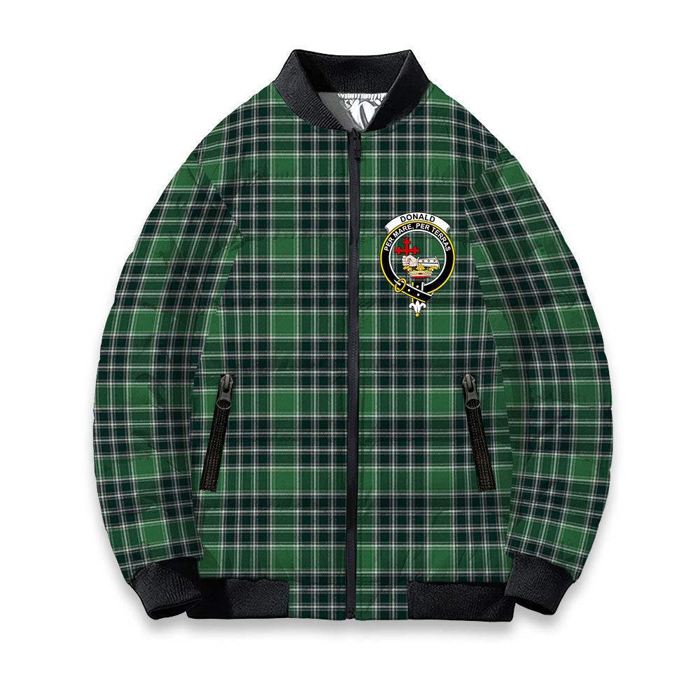 ScotsTee Shop Scottish Donald Lord of the Isles Hunting Modern Crest Tartan Bomber Puffer Jacket
