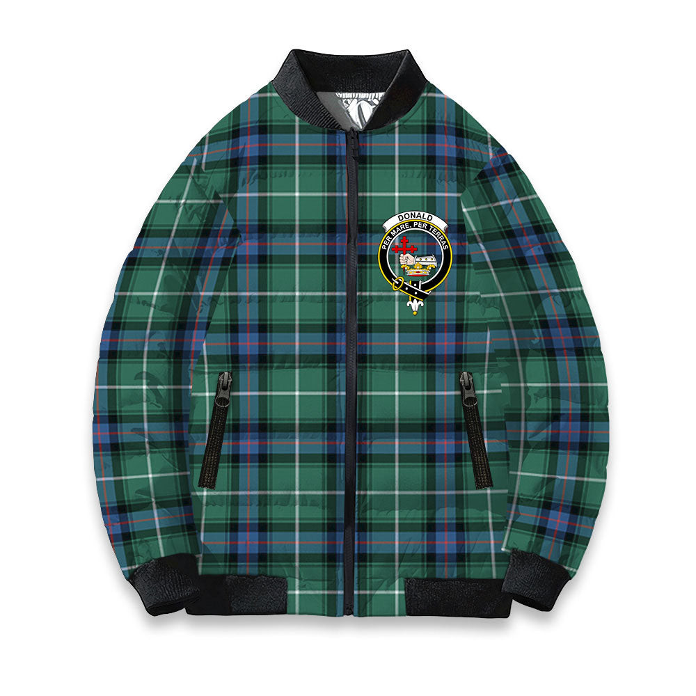 ScotsTee Shop Scottish Donald of the Isles Hunting Ancient Crest Tartan Bomber Puffer Jacket